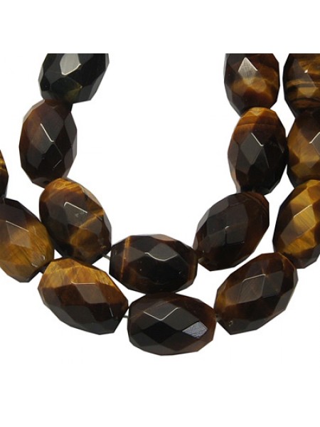 Tiger Eye Faceted Rice 10x14mm 16in str