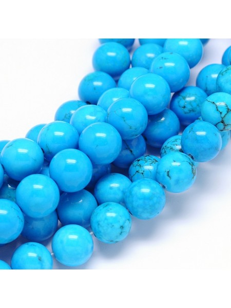 Natural Turquoise Dyed Cyan 10mm ~40pcs
