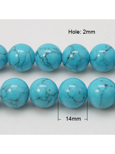 Turquoise Synthetic 14mm H:1.5mm Dk Sky
