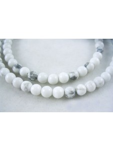 White Howlite 4mm Round ~15.5 in strand