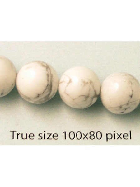 White Howlite 10mm Round ~19 beads