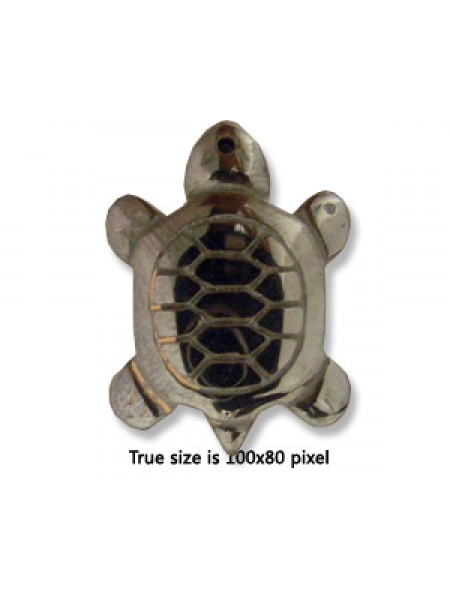 Hematite Turtle Pendant 19x24x4mm H:1.5