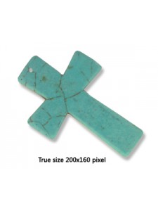 Cross Synthetic Turquoise 40x60mm (H1mm)