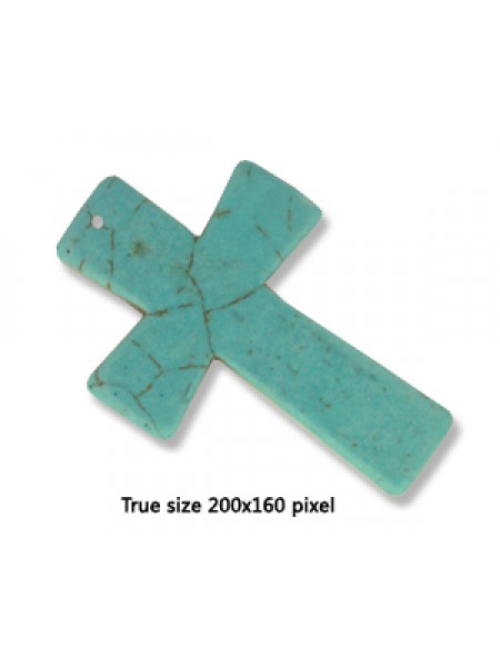 Cross Synthetic Turquoise 40x60mm (H1mm)