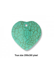 Heart Turquoise (Howlite) 40mmx10mm H3mm