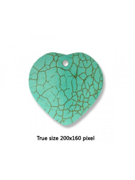 Heart Turquoise (Howlite) 40mmx10mm H3mm