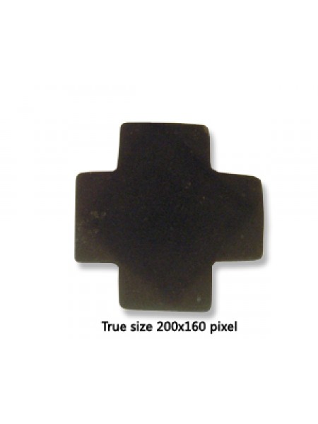 Cross Black Stone 40mm 7mm thick - Bead