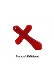Cross Red (Howlite) 30x45x5mm H:1.2mm