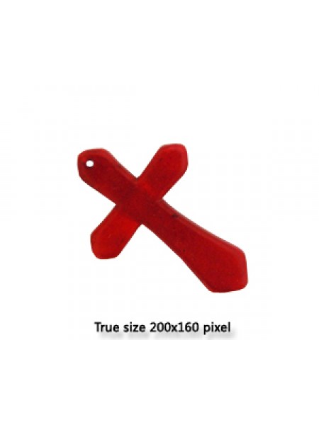 Cross Red (Howlite) 30x45x5mm H:1.2mm