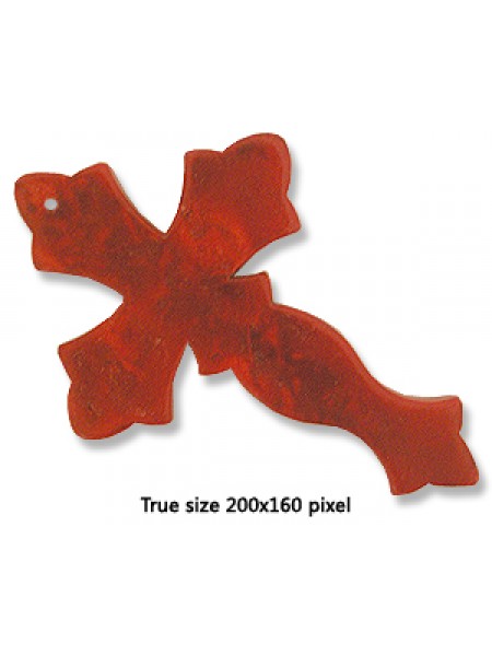 Cross Red (Howlite) 50x75x6mm H:1.2mm