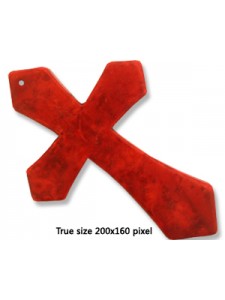 Cross Red (Howlite) 55xx75x6mm H:1.2mm