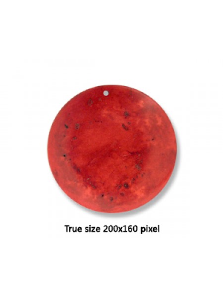 Agate Disc Dyed Red 40x8mm H:1 Pendant