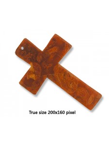 Synthetic Coral Cross 40x60x6mm (H1.5mm)
