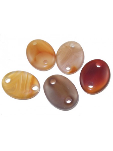 Oval connector 15x20mm H1.2mm Carnelian