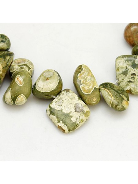 Rhyolite Jasper Nuggets 13-20mm Dk Khaki