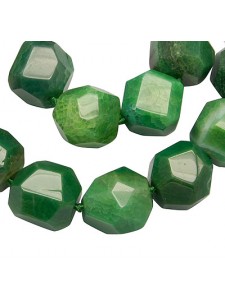 Crackle Agate Faceted 25mm Green-strand