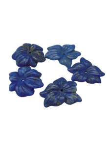 Lapis Lazuli Flower ~23mm diameter H:3mm