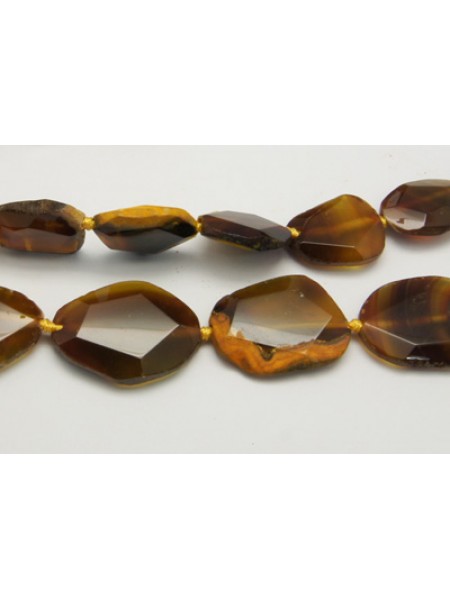 Gemstone Slice Bead 22-48mm Dark Golden