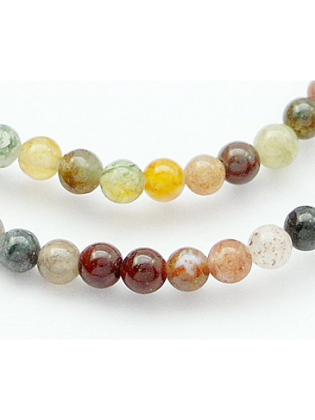 Indian Agate 3mm Round 15in strand