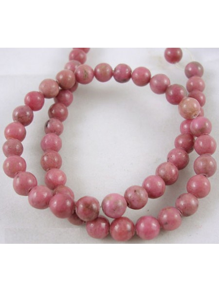 Rhodonite 6mm Round 15 inch strand