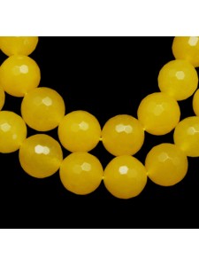 White Jade (dyed Yellow) 6mm Round facet