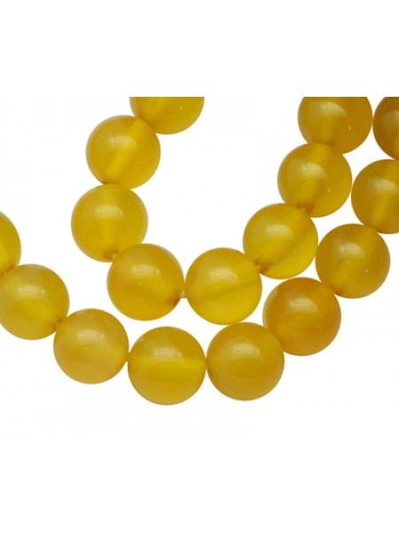 Agate ( Dyed Yellow) 6mm Round 15in str