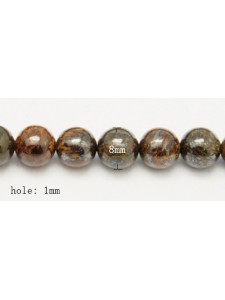 Bronzite 8mm Round Bead (H:1mm) 15in