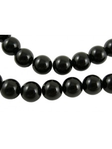 Black Agate Round 10mm 15in strand