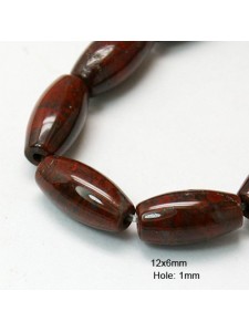 Breccicated Jasper Rice 12x6mm Brown