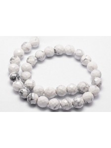 White Howlite RD facted 4mm ~96 beads