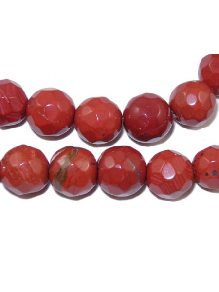 Red Jasper Faceted Rnd 8mm 14in strand