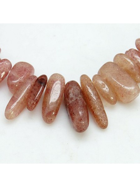 Strawberry Quartz 15-24mm long Tubular