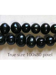 Pearl Round 5-6mm DK Black Strand