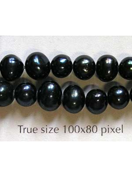 Pearl Round 5-6mm DK Black Strand