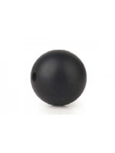 Silicone Bead Rd 15mm 10pcs Smoke Black