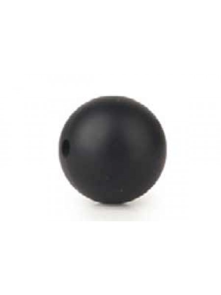 Silicone Round Bead 9mm 20pcs Smokey Blk