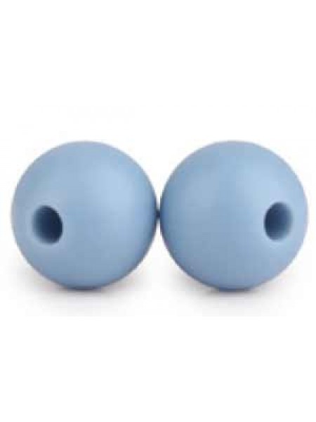 Silicone Round Bead 9mm 20pcs PowderBlue