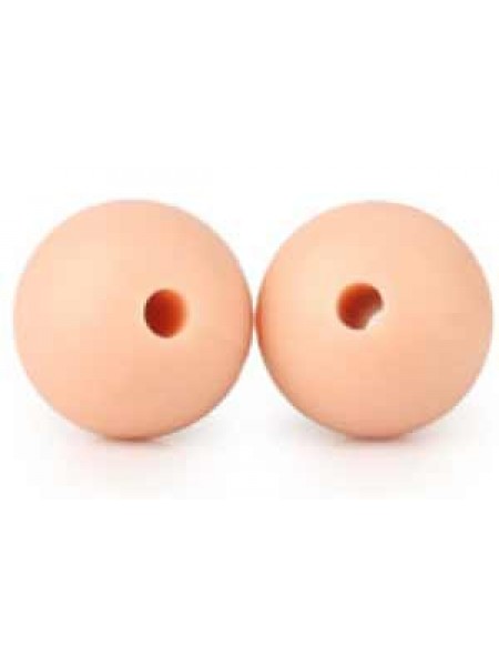 Silicone Round Bead 9mm 20pcs Peachy