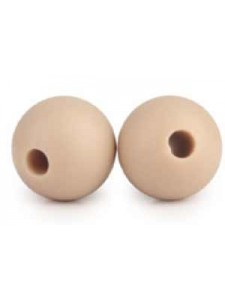 Silicone Bead Round 12mm 20pcs Oatmeal