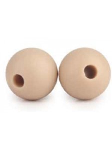 Silicone Bead Round 15mm 10pcs Oatmeal