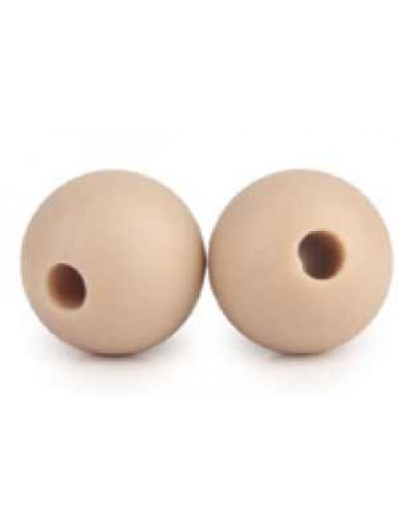 Silicone Round Bead 9mm 20pcs Oatmeal