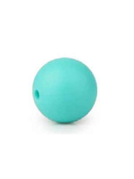 Silicone Bead Round 15mm 10pcs Turquoise