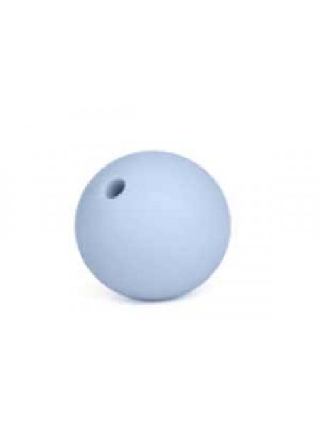 Silicone Bead Round 15mm 10pcs PastelBlu