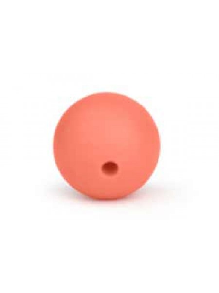 Silicone Bead Round 15mm 10pcs Salmon