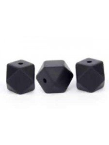 Silicone Hexagon Bead 14mm 10pcs  Smokey