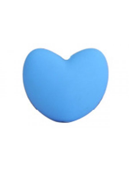 Silicone Heart 20x17x13mm 10pcs Skyblue