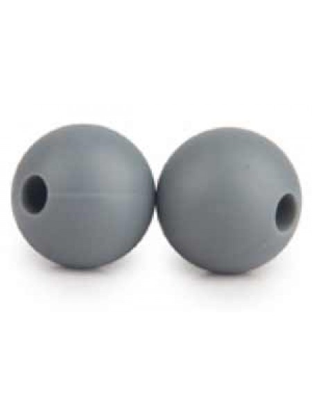 Silicone Bead Round 19mm 10pcs Dim Grey