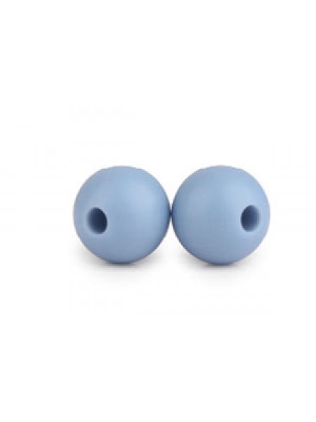 Silicone Bead RD 12mm 20pcs Powder Blue