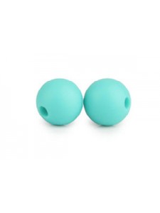 Silicone Bead Round 12mm 20pcs Turquoise