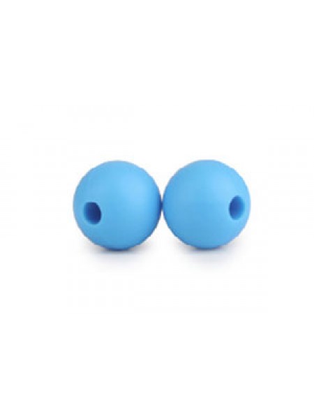 Silicone Bead Round 12mm 20pcs Skyblue